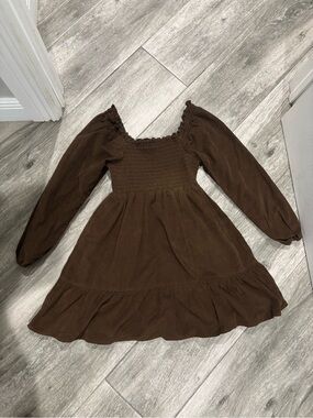 chinese dress ladies Jewel Tone TEAL Corduroy Babydoll Dress with Keyhole Back main image 1